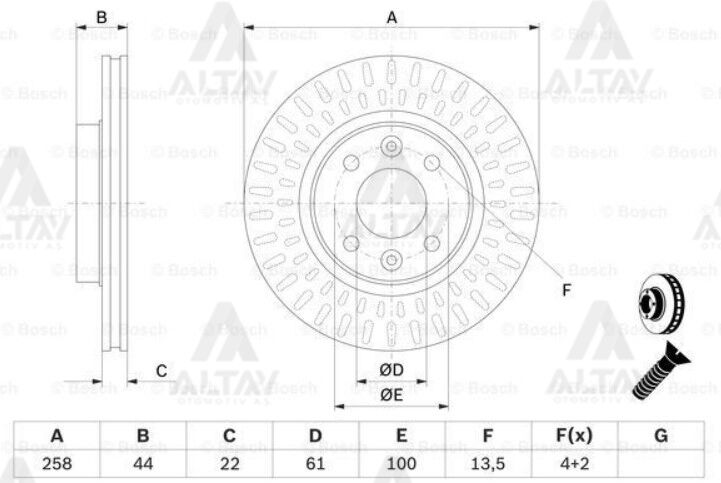 402062212R Fren Diski Ön BOSCH | Renault Clio 4 / Renault Symbol / Renault Kangoo