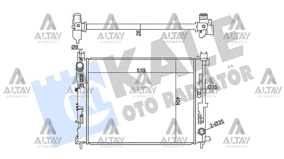 214104225R Su Radyatörü KALE | Dacia Logan / Dacia Sandero / Dacia Duster
