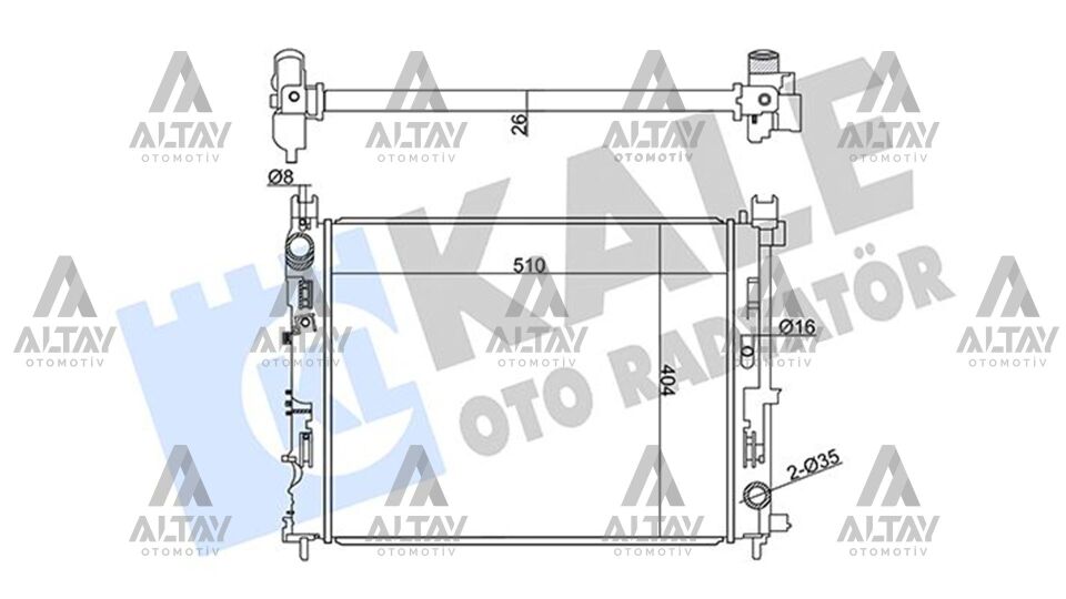 214104225R Su Radyatörü KALE | Dacia Logan / Dacia Sandero / Dacia Duster