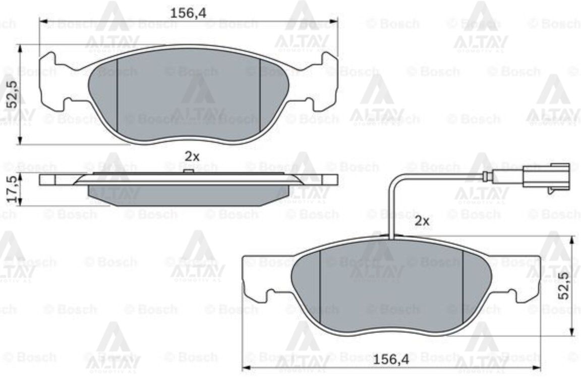 71753042 Fren Balatası Ön BOSCH | Fiat Marea / Fiat Bravo