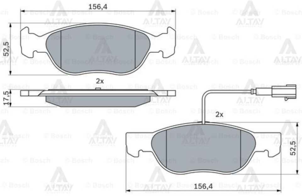 71753042 Fren Balatası Ön BOSCH | Fiat Marea / Fiat Bravo