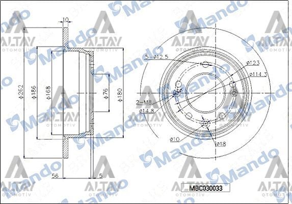 58411-1H300 Fren Diski Arka MANDO | Hyundai i30