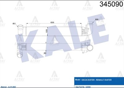 8200880552 İntercooler / Yağ Radyatörü KALE | Dacia Duster
