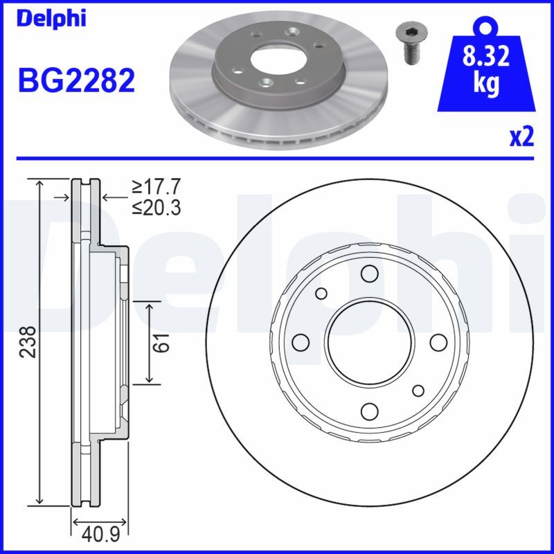 7701204286 Fren Diski DELPHI | Renault Kangoo