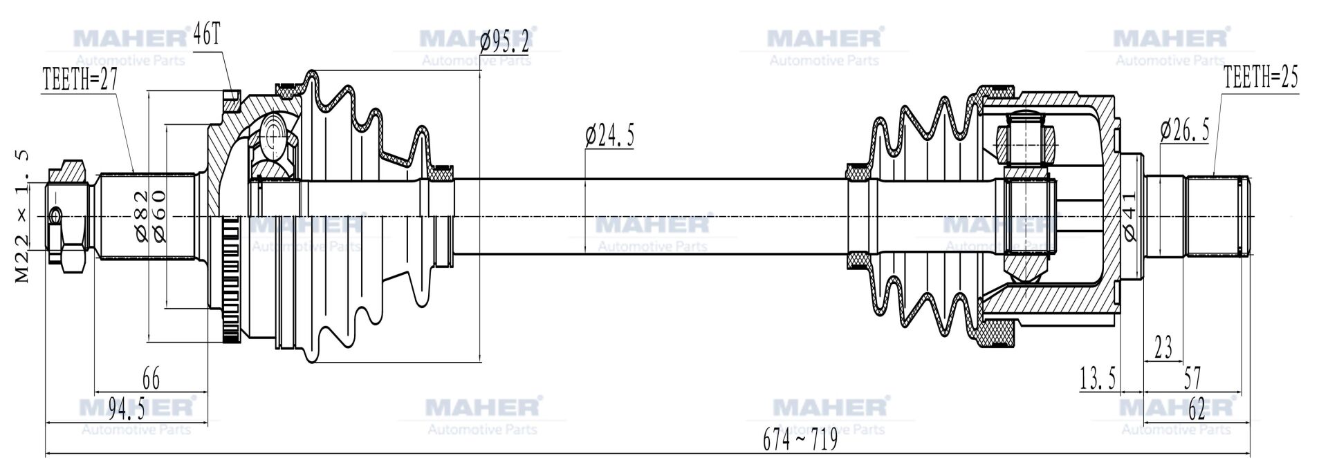 49501-2L010 Aks Ön MAHER | Hyundai i30