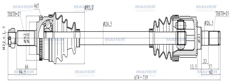 49501-2L010 Aks Ön MAHER | Hyundai i30