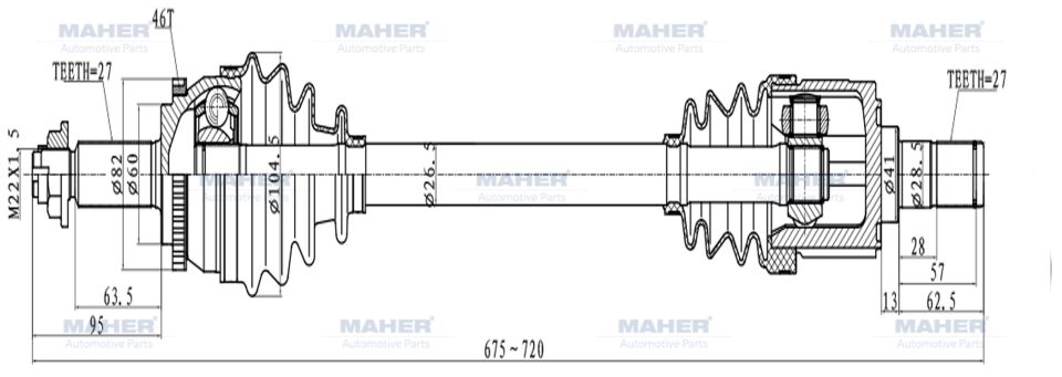 49501-2L410 Aks Ön MAHER | Hyundai i30
