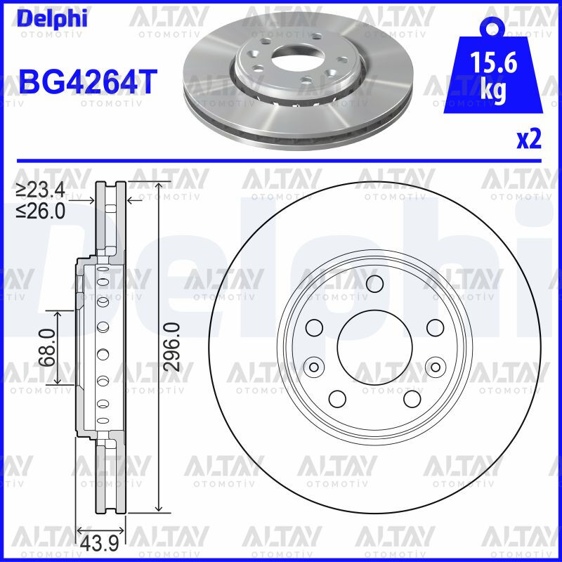 402060002R Fren Diski DELPHI | Renault Laguna / Renault Scenic