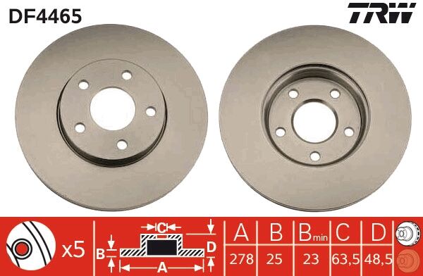 3M51-2C375-AC Fren Diski Ön TRW | Ford Focus