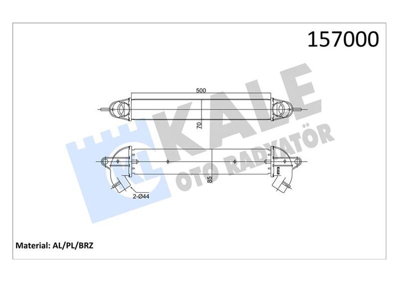 51718953 Turbo Radyatörü Intercooler KALE OTO RADYATOR | Doblo 1.9 JTD 01