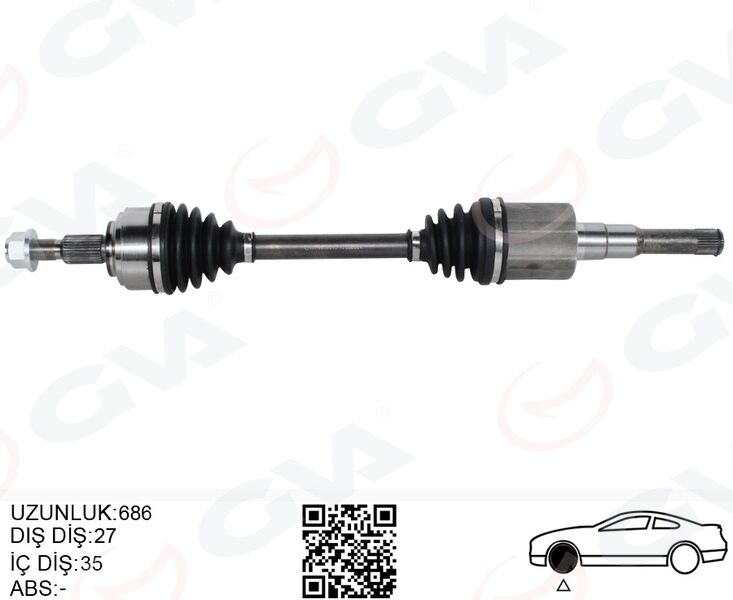 JX673B436HAE Ön Aks Komple Sol GVA | Ford Yeni Focus IV 17> Sanz