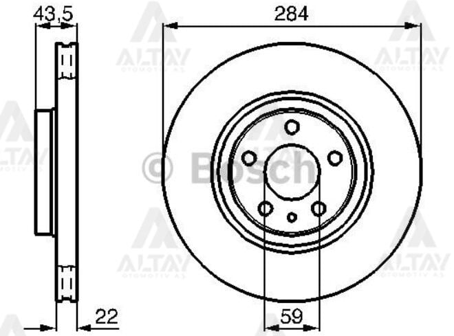52015291-95511282 Fren Diski Ön BOSCH | Fiat Egea / Fiat Doblo / Fiat Fiorino