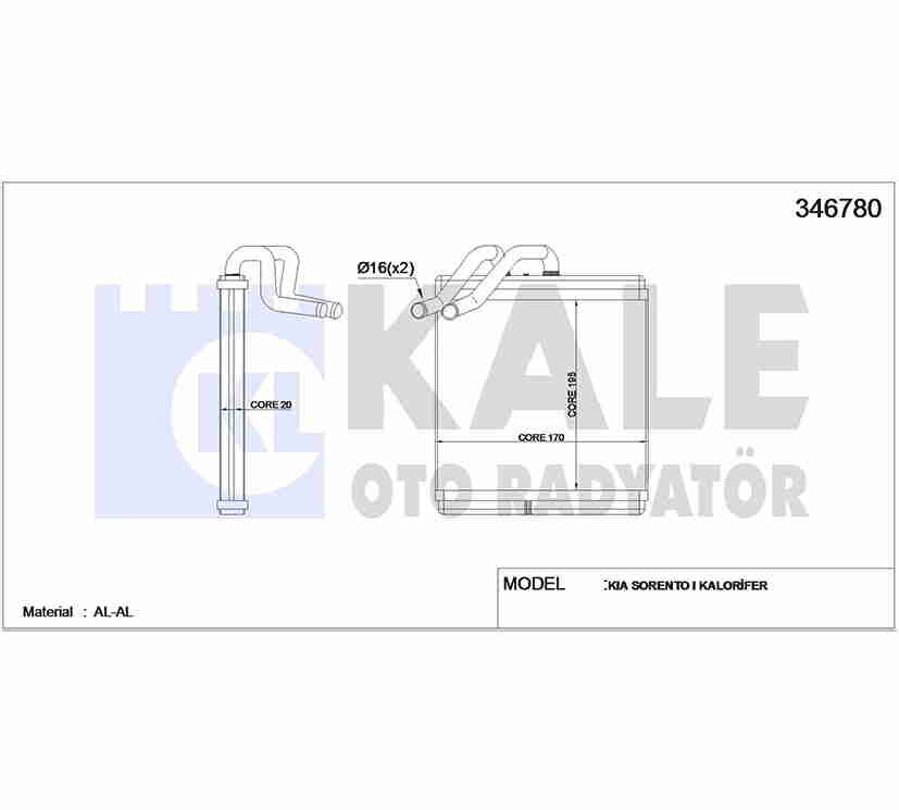 97227-3E000 Kalorifer Radyatörü KALE | Kia Sorento