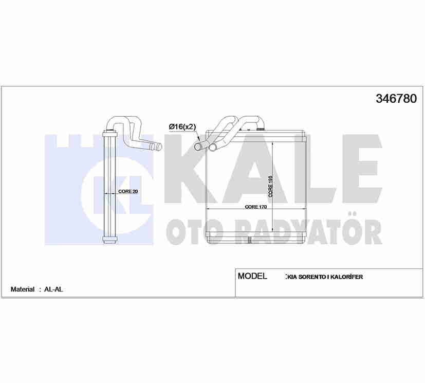 97227-3E000 Kalorifer Radyatörü KALE | Kia Sorento
