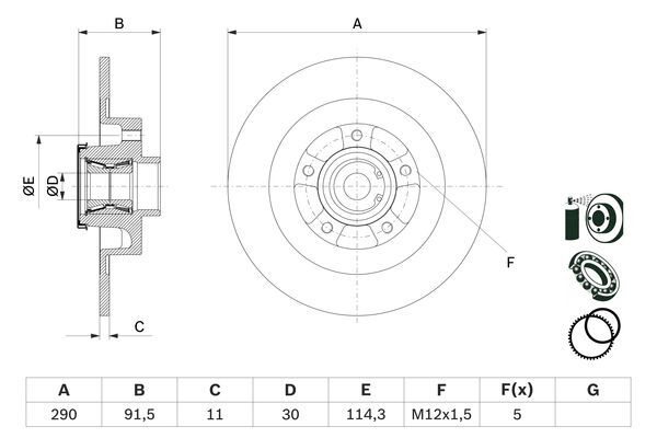 432021878R Fren Diski Arka BOSCH | Renault Megane 4