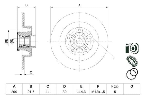 432021878R Fren Diski Arka BOSCH | Renault Megane 4