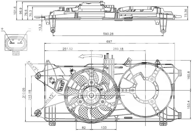 46821266 Fan Motoru Davlumbazli ORIS | Fiat Doblo 1.3 Mjet 03+