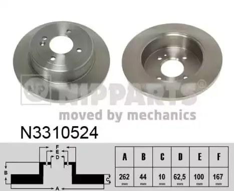 58411 0U300 Fren Diski Arka Duz 4 Bjn 262X10X62,5X44,2 TDF