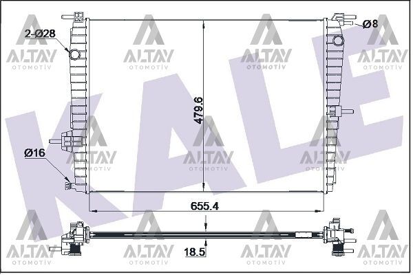 214100067R Su Radyatörü KALE | Renault Fluence / Renault Megane 2 / Renault Megane 3