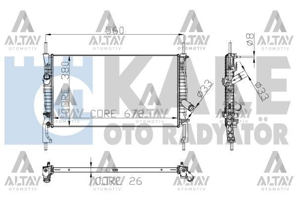 6C118005AD Su Radyatörü KALE | Ford Transit