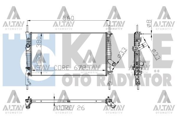6C118005AD Su Radyatörü KALE | Ford Transit