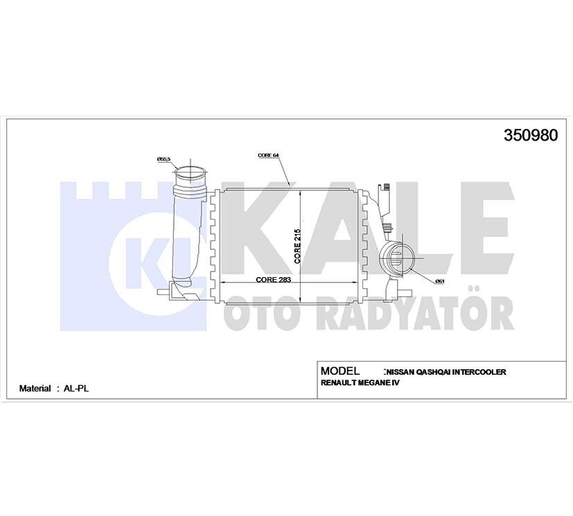 14461-4EA0A İntercooler / Yağ Radyatörü KALE | Renault Kadjar