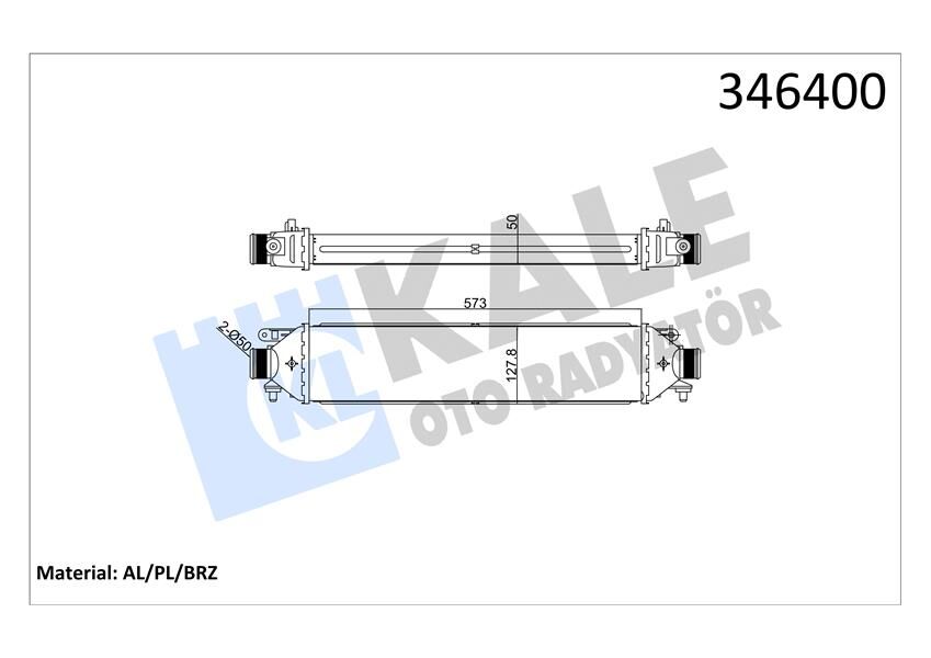 1302225 Turbo Radyatörü Bravo 07 KALE OTO RADYATOR | Punto 1