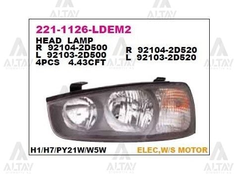 92103-38020 Far ve Aydınlatma Sol DEPO | Hyundai Sonata