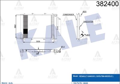 8200732379 Su Radyatörü KALE | Renault Kangoo