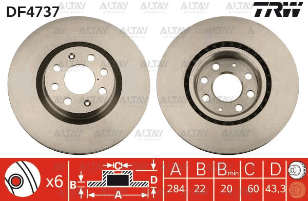55700923 Fren Diski Ön TRW | Fiat Punto