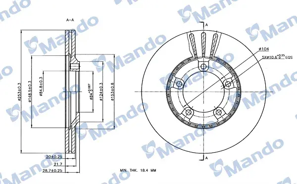 58129 44010 Ön Fren Di̇ski̇ | Hyundai H100 2,5L D4B OTOZONE