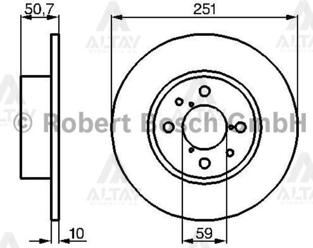 46831042 Fren Diski Arka BOSCH | Fiat Linea