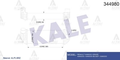 8200382109 İntercooler / Yağ Radyatörü KALE | Renault Kangoo