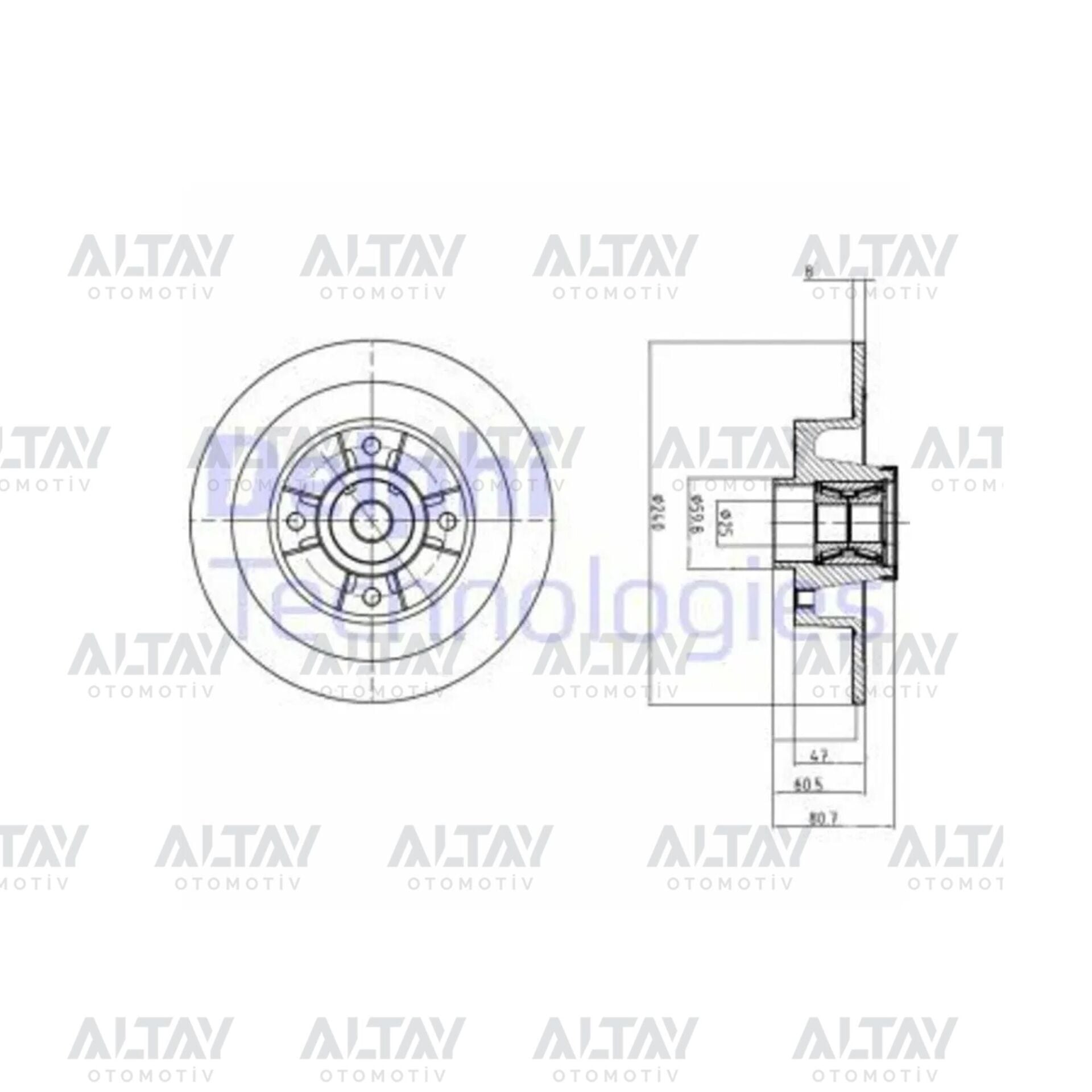 7701207823 Fren Diski Arka DELPHI | Renault Clio 3 / Renault Megane 2