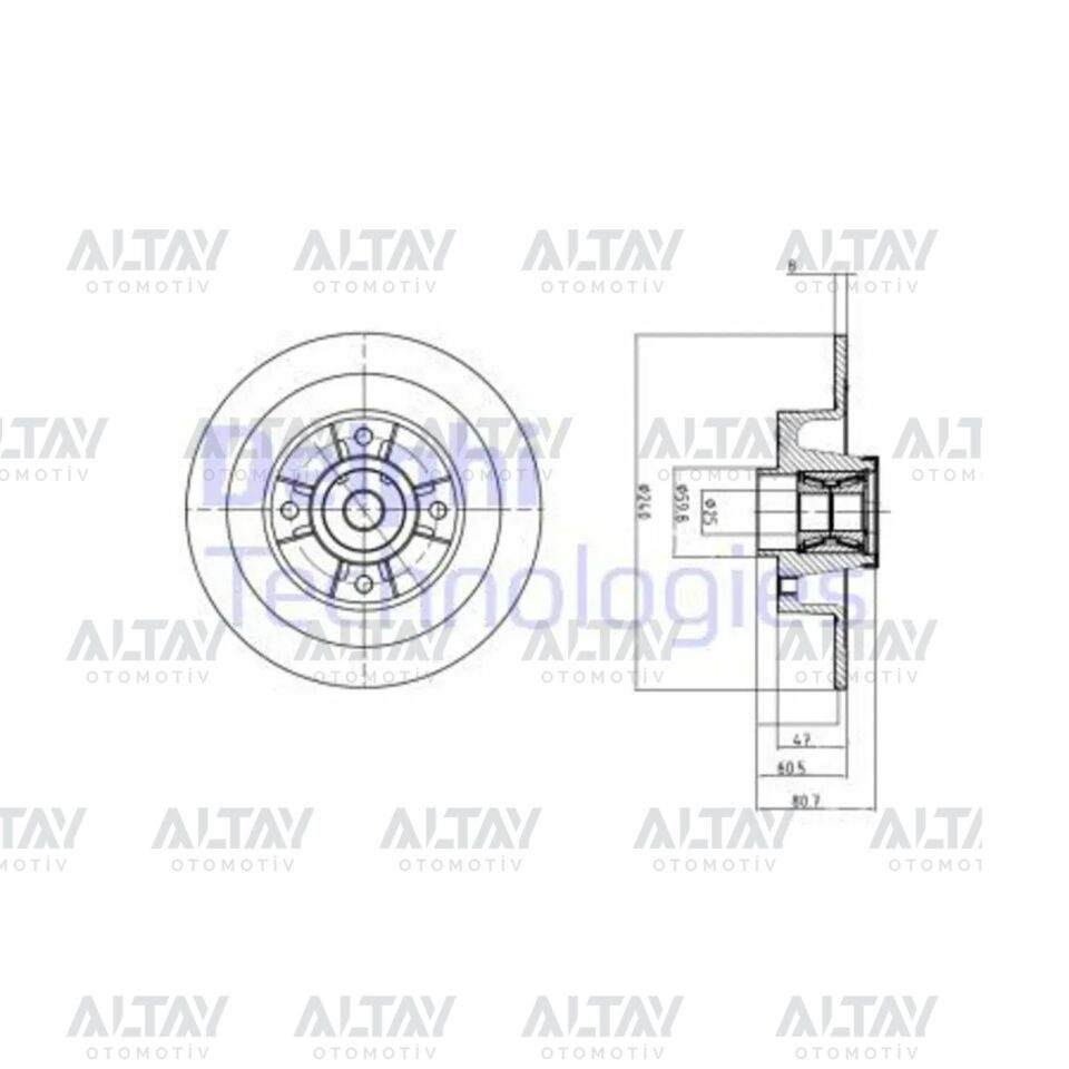 7701207823 Fren Diski Arka DELPHI | Renault Clio 3 / Renault Megane 2