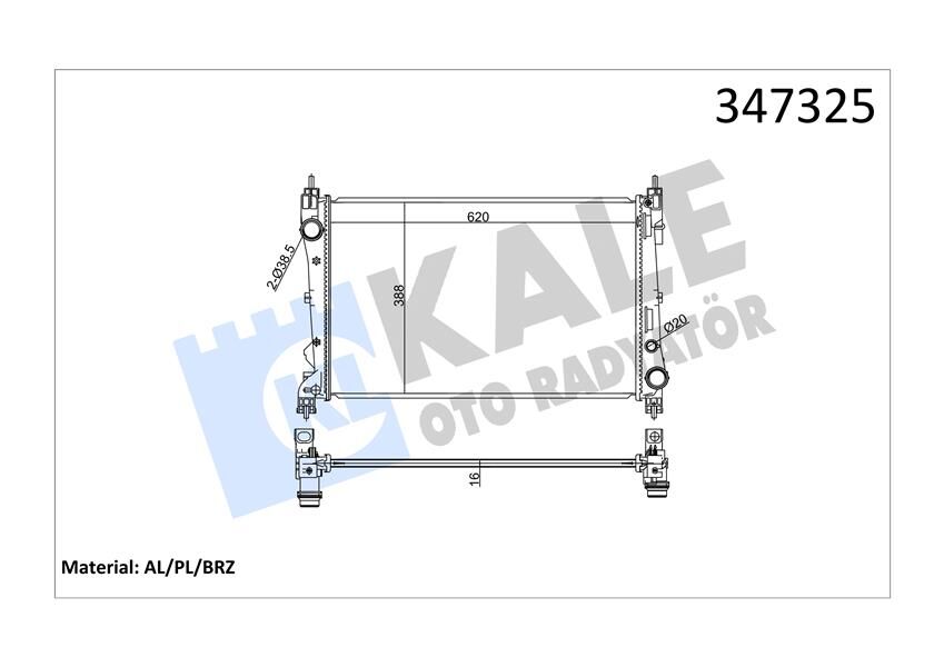 1300238 Radyatör KALE OTO RADYATOR | Doblo 1.4 1.3 Dmtj 10+ Combo 1.3 CDTI