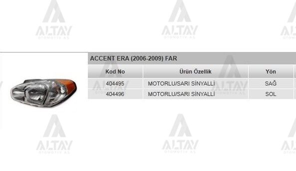 92102-1E041 Far ve Aydınlatma Sağ AYFAR | Muhtelif Araçlar