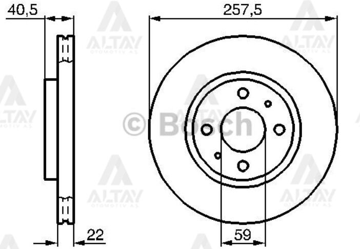 46831041 Fren Diski Ön BOSCH | Fiat Doblo / Fiat Fiorino / Fiat Linea