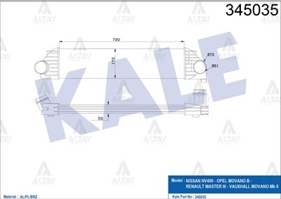 4420575 İntercooler / Yağ Radyatörü KALE | Renault Master