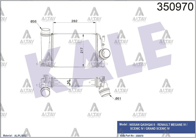 14461-4EJ0A İntercooler / Yağ Radyatörü KALE | Renault Megane 4