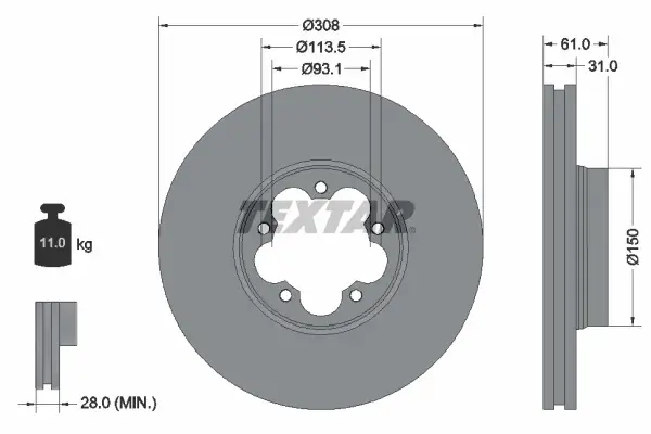 ET763B436AD Aks Kafasi Sol sag On Dis 25X21X53,3 Uzunluk 142,5mm VEKA