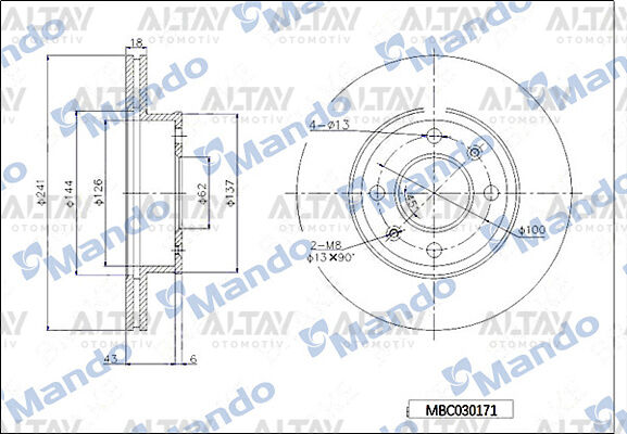 51712-07500 Fren Diski Ön MANDO | Hyundai i10 / Kia Picanto