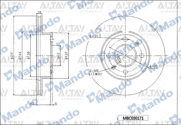 51712-07500 Fren Diski Ön MANDO | Hyundai i10 / Kia Picanto