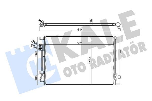 976061R000 Kli̇ma Kondenseri̇ KALE OTO RADYATOR | Accent Blue 1.4İ / Kia Rio III A