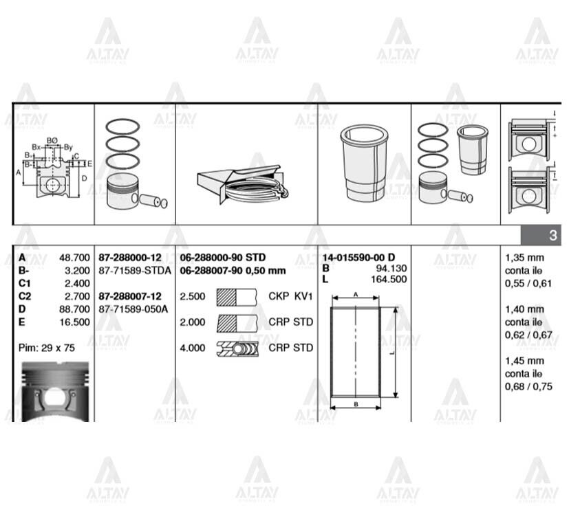 87-71589-050A Piston GOETZE | Hyundai H100