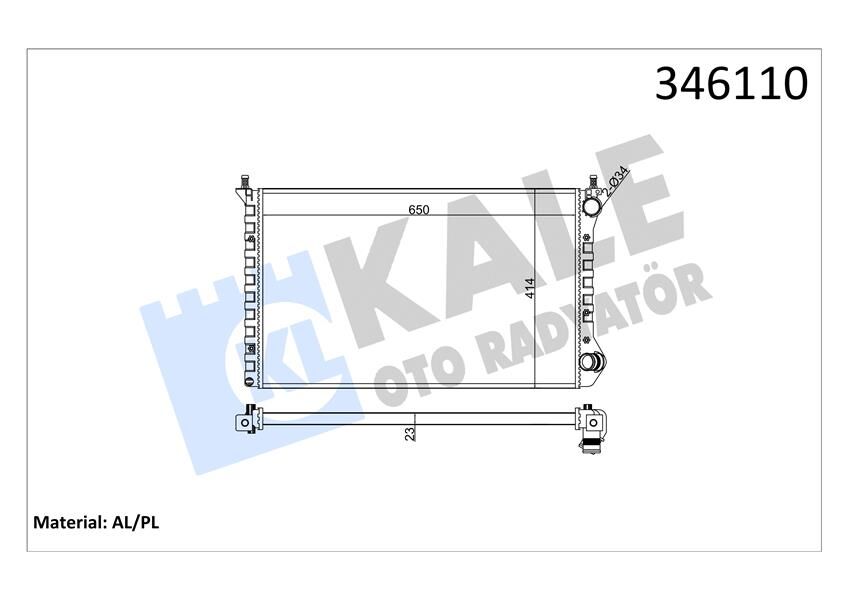46749018 Radyatör KALE OTO RADYATOR | Doblo doblo Cargo 1.4 10 / 05> 1.6 1.9D